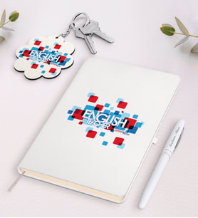 BK Gift Kişiye Özel İngilizce Öğretmeni Beyaz Defter Kalem Ve Anahtarlık Hediye Seti-12 (Model 1)