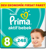Prima Bebek Bezi Beden:8 (17+Kg) XXX Large 248 Adet Dev Ekonomik Fırsat Pk