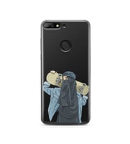 Kaykay Kız Tasarım Süper Şeffaf Silikon Telefon Kılıfı Huawei Y7 2018