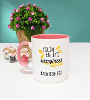 Yılın En İyi Hemşiresi Tasarımlı Hemşireye Hemşire Kupa Bardak Pembe