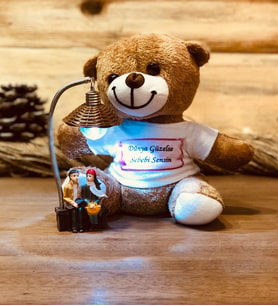 Tatlı Tesadüf Gece Lambası Ve Peluş Ayıcık Sevgiliye Hediye Seti