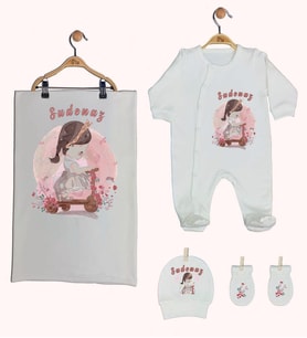 Pia Baby Gl 1940-03 İsme Özel Battaniyeli Tulum Set