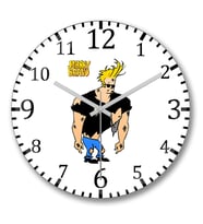 Johnny Bravo Duvar Saati Bombeli Gercek Cam