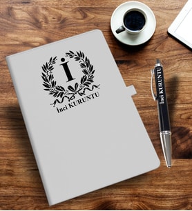Kişiye Özel Harf Tasarımlı  İsme Özel Defter ve Kalem