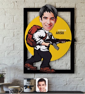 BK Gift Kişiye Özel Erkek PUBG Karikatürlü 3D Ahşap Tablo-4