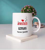 Anestezi Uzmanı Hediye Kupa Bardak ve Taş Bardak Altlığı Hediye Seti