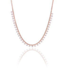 Söğütlü Silver Gümüş rose zirkon taşlı  gurmet zincirli  kolye