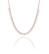 Söğütlü Silver Gümüş rose zirkon taşlı  gurmet zincirli  kolye