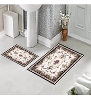 Banyo Halısı Ikili Klozet Takımı Kaymaz Tabanlı (60 xm x 100 cm + 40 cm x 60 cm) 