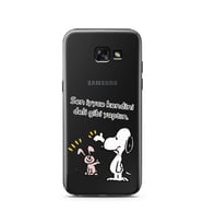 Snoopy Tasarımlı Süper Şeffaf Silikon Telefon Kılıfı Samsung A5 (2015)