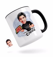 BK Gift Kişiye Özel Erkek Kasap Karikatürlü Siyah Kupa Bardak-2