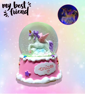 İyi Ki Varsın Sihirli Unicorn Işıklı Kar Küresi Arkadaşa Hediye