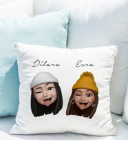 Emoji Kız Arkadaş Stiker Yastığı Kişiye Özel