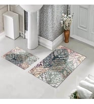 Banyo Halısı Ikili Klozet Takımı Kaymaz Tabanlı (60 xm x 100 cm + 40 cm x 60 cm) 