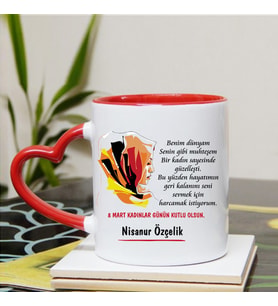 8 Mart Dünya Kadınlar Gününe Özel Kupa (Beyaz)