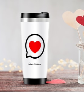 BK Gift Kişiye Özel Sevgililer Günü Temalı Çelik Termos Bardak - 80