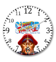Street Fighter Bison Duvar Saati Bombeli Gercek Cam