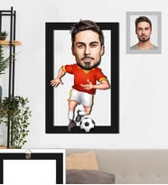 Kişiye Özel Futbolcu Karikatürlü 3D Ahşap Tablo 30x47 Bay-1