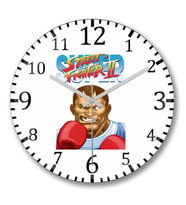 Street Fighter 2 Balrog Duvar Saati Bombeli Gercek Cam