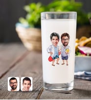 BK Gift Kişiye Özel Kankalar Karikatürlü Rakı Bardağı-2 (Beyaz)