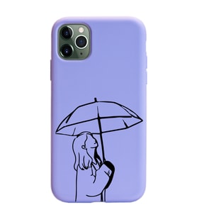 Iphone 11 Pro Max Çizgi Tasarımlı Mor Lansman Telefon Kılıfı