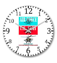 Flying Military Helicopter Army Duvar Saati Bombeli Gercek Cam