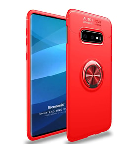 Microsonic Samsung Galaxy S10e Kılıf Kickstand Ring Holder Kırmızı