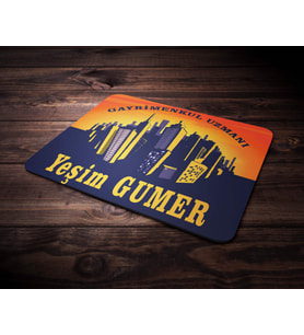 Kişiye Özel Gayrimenkul Uzmanı Tasarımlı Mouse Pad (Sarı-Lacivert)