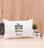 Beden Eğitimi Öğretmeni Dikdörtgen Yastık ve Siyah Kupa Bardak