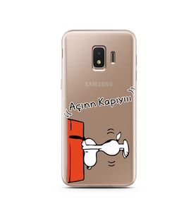 Snoopy Tasarımlı Süper Şeffaf Silikon Telefon Kılıfı Samsung J2 Core