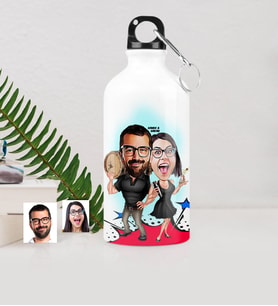 BK Gift Kişiye Özel Sevgililer Karikatürlü Metal Suluk 500 Ml  18