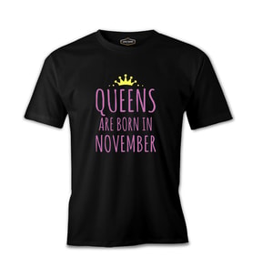 Burç - November Queens Siyah Erkek Tshirt