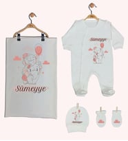 Pia Baby Gl 1941-03 İsme Özel Battaniyeli Tulum Set