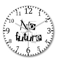 No Future Duvar Saati Bombeli Gercek Cam