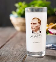 BK Gift Kişiye Özel Atatürk Temalı Rakı Bardağı-15 (Beyaz)