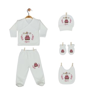 Pia Baby GL 2010 İsme Özel Arabalı Beşli Zıbın Set