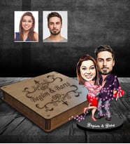 Kişiye Özel Sevgili Karikatürlü Ahşap Biblo Kutulu Model 4