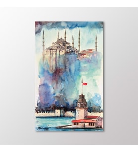 Arty Tablo Suluboya, Kız-Kulesi ve Sultanahmet Camii Tablo (Karışık)