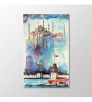 Arty Tablo Suluboya, Kız-Kulesi ve Sultanahmet Camii Tablo (Karışık)
