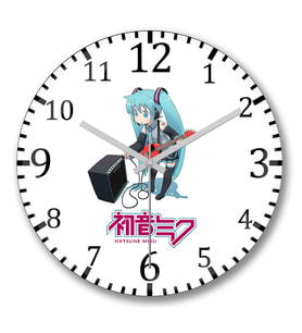 Hatsune Miku Duvar Saati Bombeli Gercek Cam