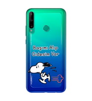 Snoopy Tasarımlı Süper Şeffaf Silikon Telefon Kılıfı Huawei P40 Lite E
