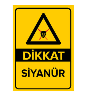 MIGNATIS - Dikkat Siyanür Levhası - Sac Malzeme 35x50cm