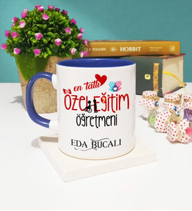 Mesajlı Özel Eğitim Öğretmeni Kupa Bardak Lacivert