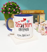 Mesajlı Özel Eğitim Öğretmeni Kupa Bardak Lacivert
