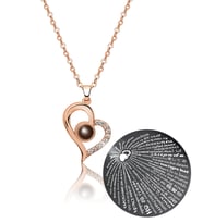 Papatya Silver 101 Dilde Seni Seviyorum Yazılı Kolye Rose Gold Kaplama 925 Ayar Gümüş
