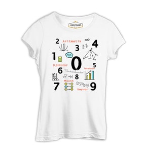 Matematik - Aritmetik Beyaz Kadın Tshirt