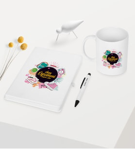 BK Gift Kişiye Özel Sınıf Öğretmeni Temalı Beyaz Defter Kalem Kupa Seti - 4