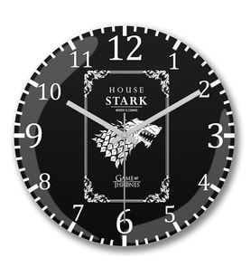 House Stark 2 Duvar Saati Bombeli Gercek Cam