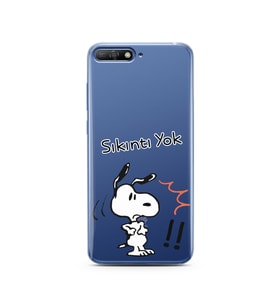 Snoopy Tasarımlı Süper Şeffaf Silikon Telefon Kılıfı Huawei Y6 2018