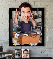 BK Gift Kişiye Özel Bay Radyocu Karikatürlü 3D Ahşap Tablo-1